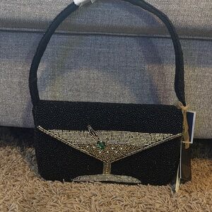 Martini Black Beaded Handbag